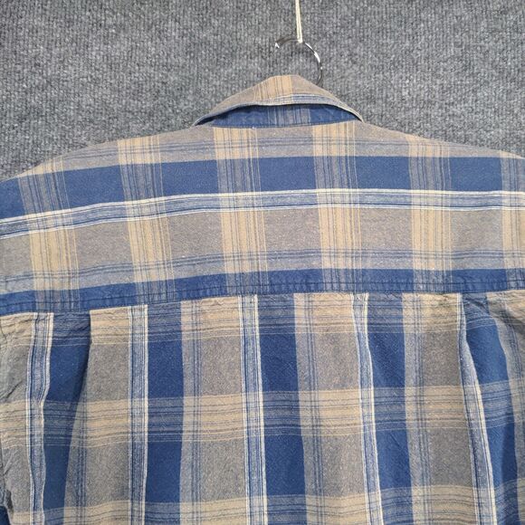 Wrangler Men's Authentic Western Button-Up Shirt Blue Plaid Medium Short Sleeve - Picture 6 of 12